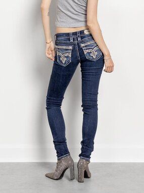 Y2K Low Rise Skinny Jeans – Rock Revival, Size 27